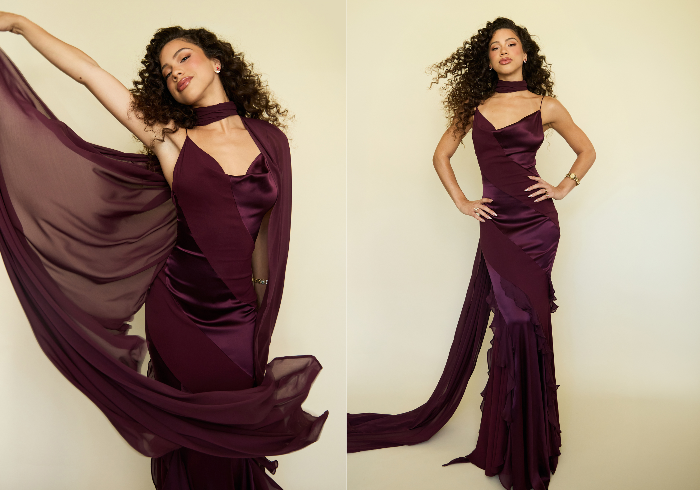 Kiara Romero’s ‘Descendants: Wicked Wonderland’ Premiere Look: Curls, Roberto Cavalli and Rhode